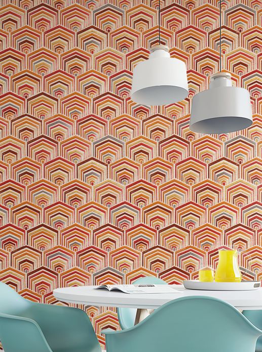 Red Wallpaper Wallpaper Baccara orange Room View