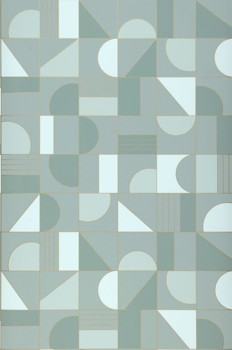 Art Deco Wallpaper Wallpaper Cubit mint turquoise Roll Width