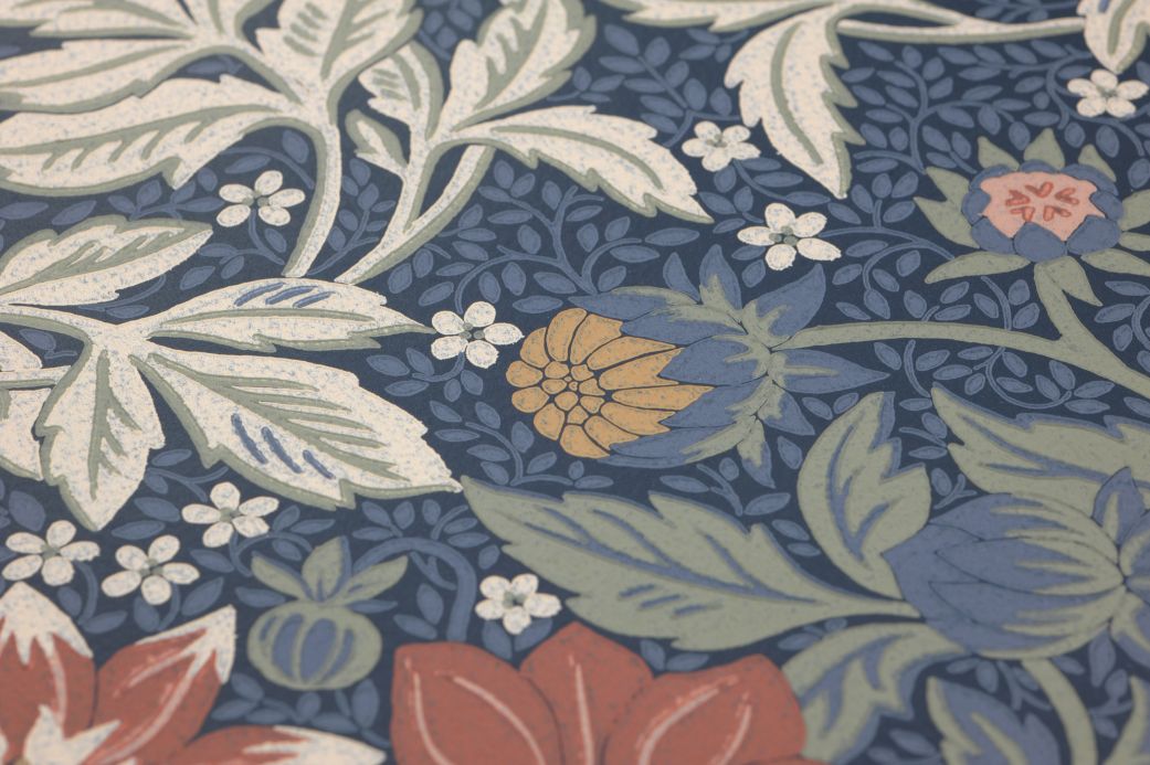 Farben Tapete Kerala Schwarzblau Detailansicht