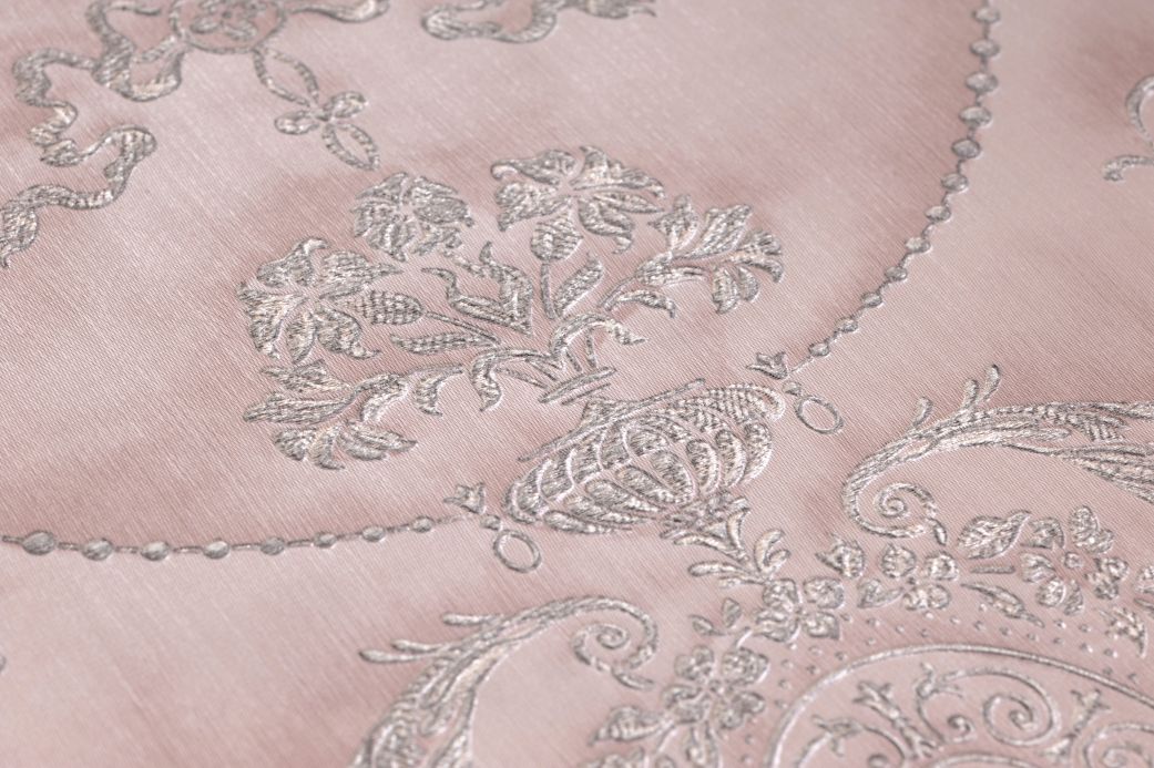 Papier peint baroque Papier peint Rabia rosé pâle Vue détail