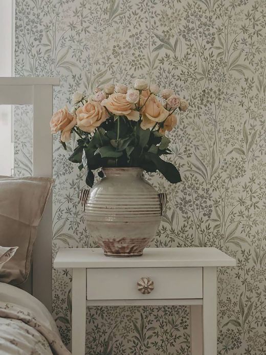 Floral Wallpaper Wallpaper Pilar cream Room View