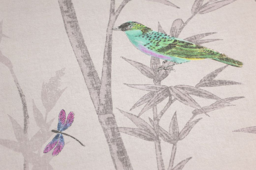 Papel pintado con pájaros Papel pintado Kimiko beige grisáceo claro Ver detalle