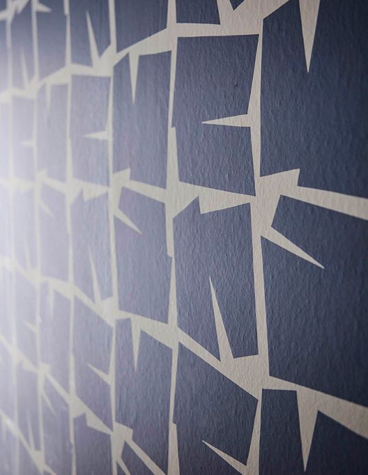 Geometric Wallpaper Wallpaper Lavi grey blue Room View