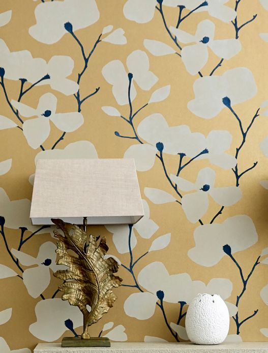 Cream Wallpaper Wallpaper Munroe pearl gold Room View
