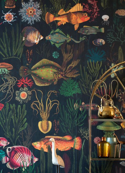 Papel pintado Fotomural Oceania antracita Ver habitación