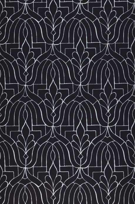 Oriental Wallpaper Wallpaper Lotus black Roll Width
