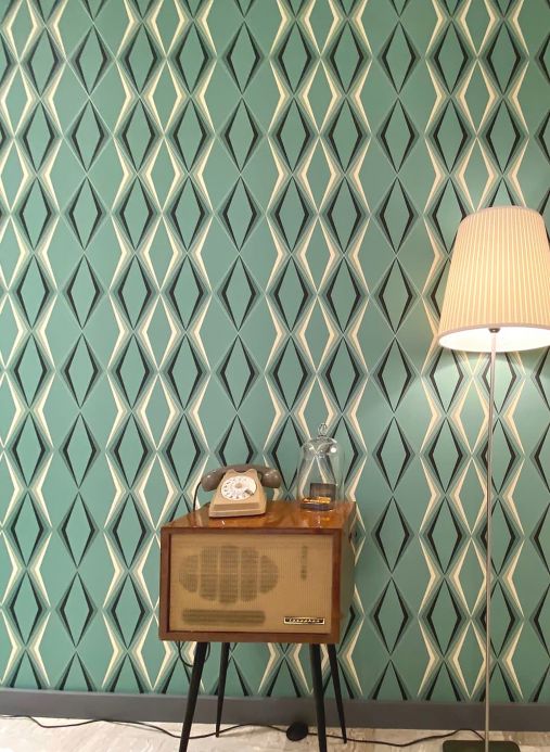 Wallpaper patterns Wallpaper Juno pale green Room View