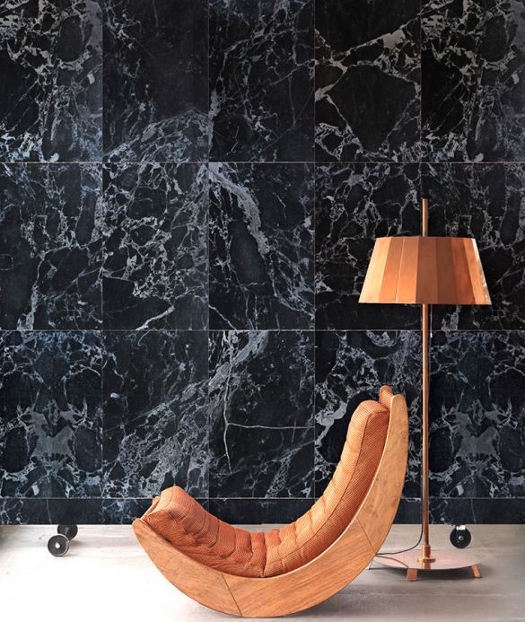 NLXL Wallpaper Wallpaper Marble 05 anthracite Room View