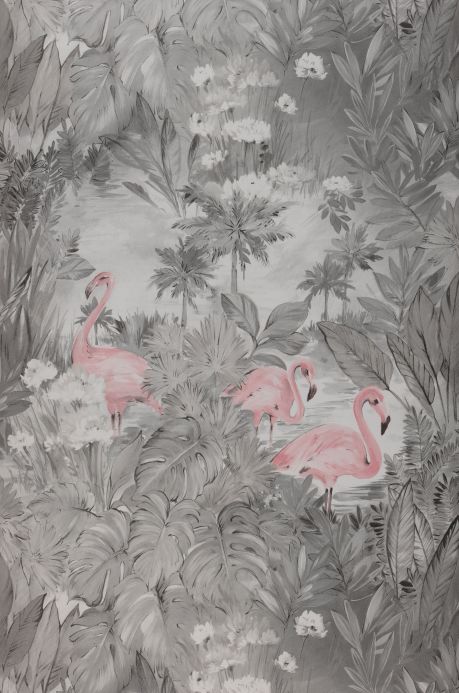 Papier peint avec des animaux Papier peint Bahia rosé clair Largeur de lé