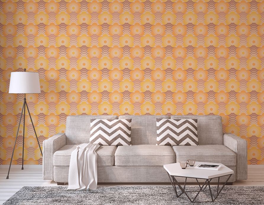 Vinyl Wallpaper Wallpaper Breanna maize yellow Room View