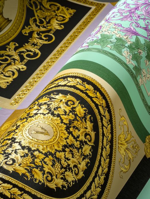 Carta da parati Versace Carta da parati Minerva verde chiaro Visuale dettaglio