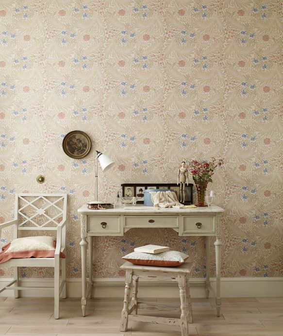 Floral Wallpaper Wallpaper Kari beige Room View