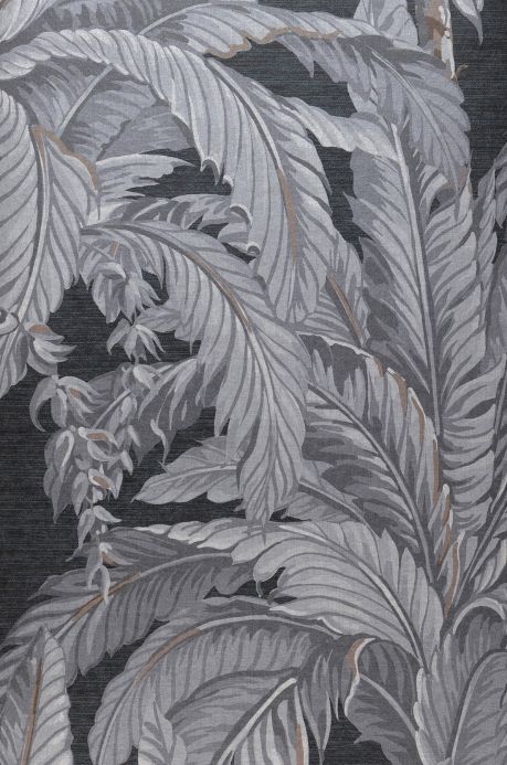 Papel de parede botânico Papel de parede Eden tons de cinza Largura do rolo