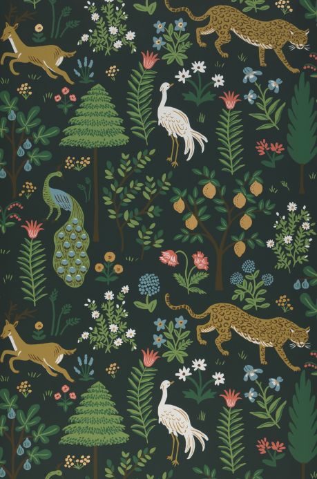 Bird Wallpaper Wallpaper Menagerie fir tree green Roll Width
