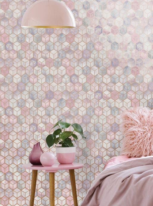Geometric Wallpaper Wallpaper Casimir pale pink Room View