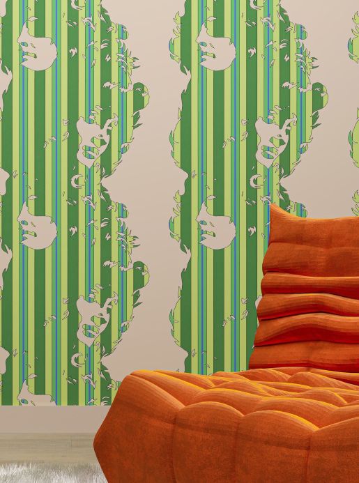 Funky Wallpaper Wallpaper Beauty green Room View