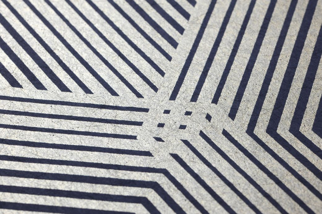 Geometrische Tapeten Tapete Nama Stahlblau Detailansicht
