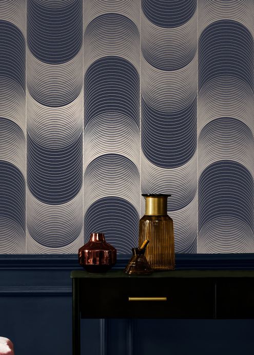 Geometric Wallpaper Wallpaper Katsura dark blue Room View