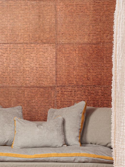 Le Monde Sauvage Wallpaper Wallpaper Weave Carribean nut brown Room View