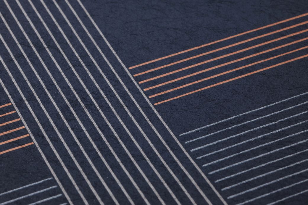 Geometrische Tapeten Tapete Alcamo Graublau Detailansicht