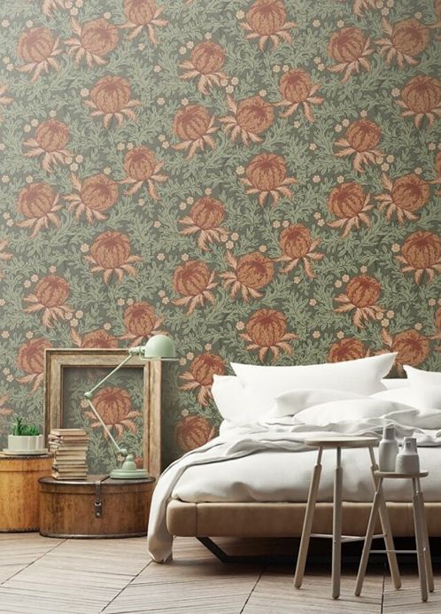 Floral Wallpaper Wallpaper Ardassa fawn brown Room View