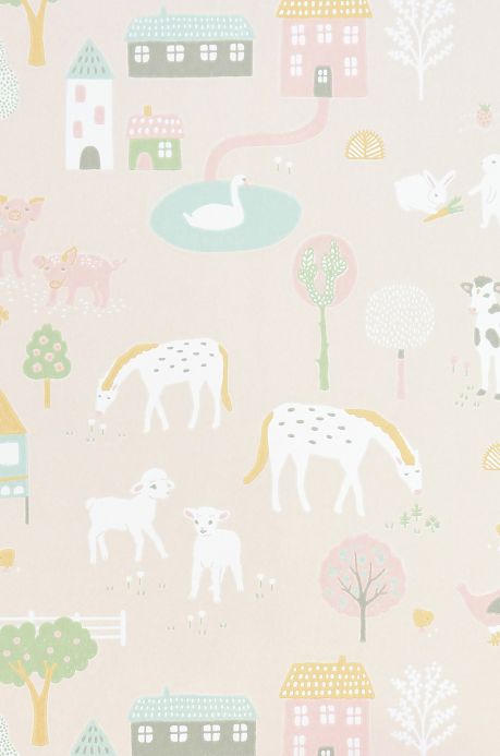 Designer Wallpaper My Farm pale pink Roll Width