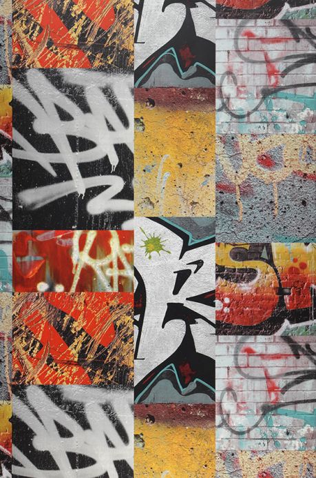 Archiv Papel de parede Berlin Graffiti vermelho Largura do rolo