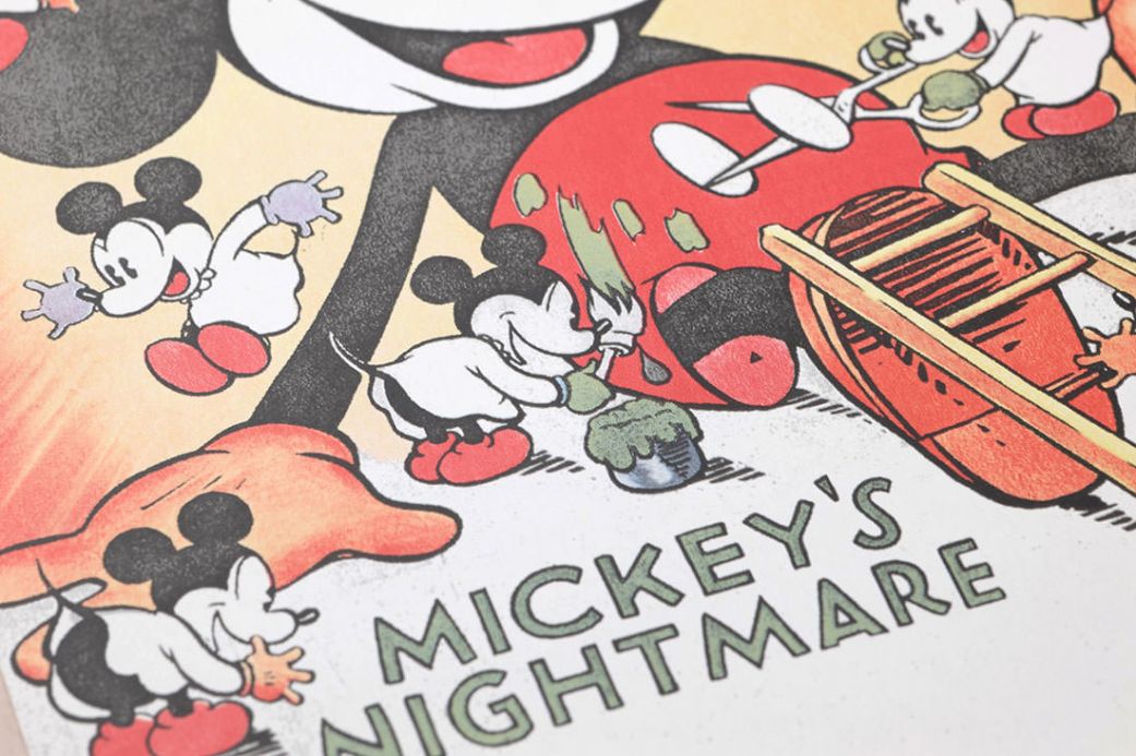 Carta da parati originale Carta da parati 1930s Mickey Mouse blu chiaro Visuale dettaglio