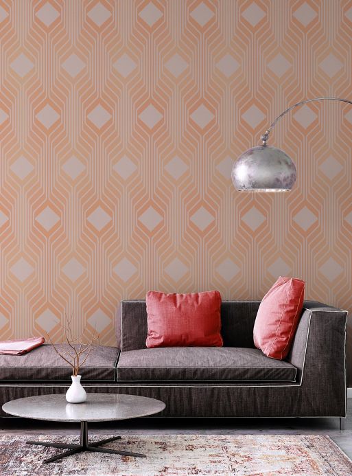 Bathroom Wallpaper Wallpaper Quincy light beige-red Room View