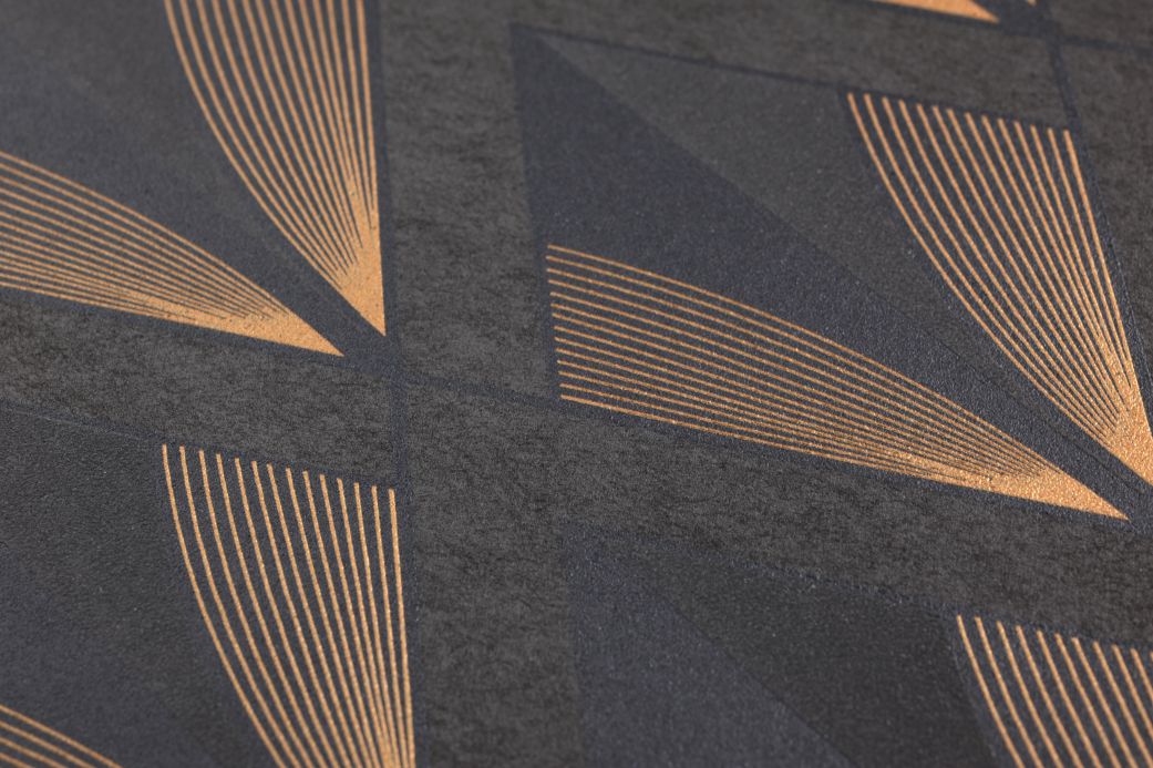 Art Deco Tapeten Tapete Eclipse Umbragrau Detailansicht