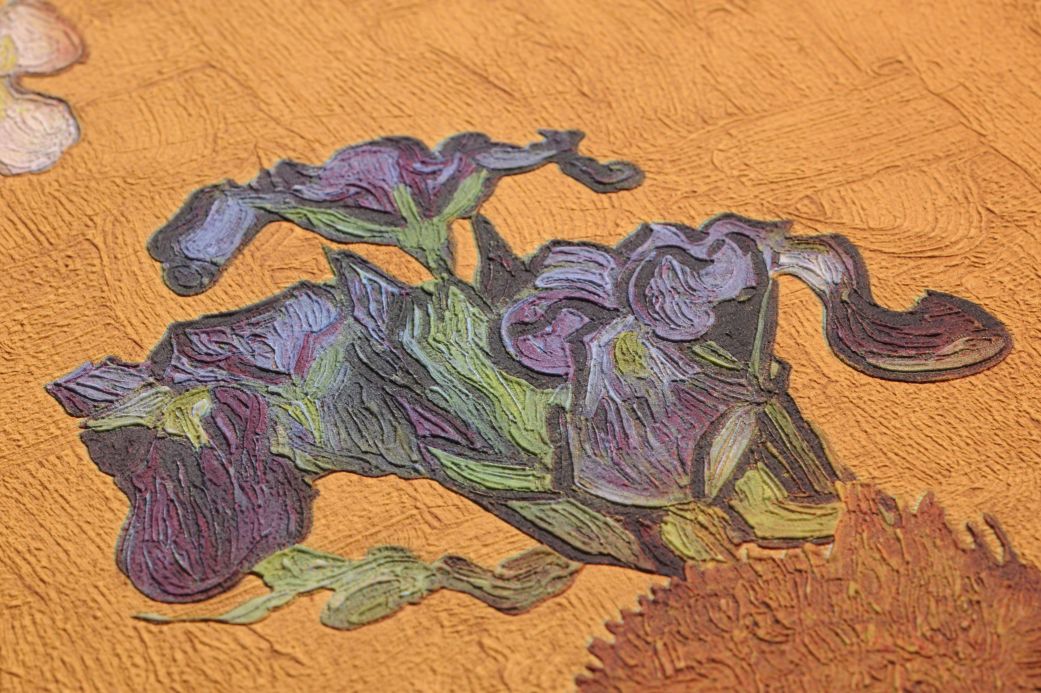Violette Tapeten Tapete VanGogh Flowers Maisgelb Detailansicht
