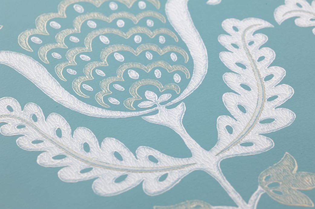 Archiv Wallpaper Zarina pastel turquoise Detail View