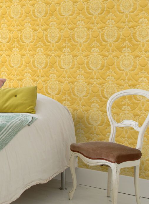 Papel pintado damasco Papel pintado Rabia amarillento claro Ver habitación