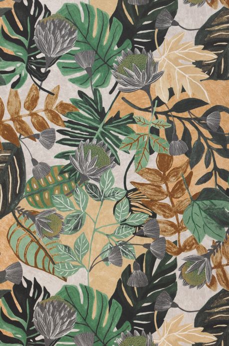 Botanical Wallpaper Wallpaper Sunago shades of green Roll Width
