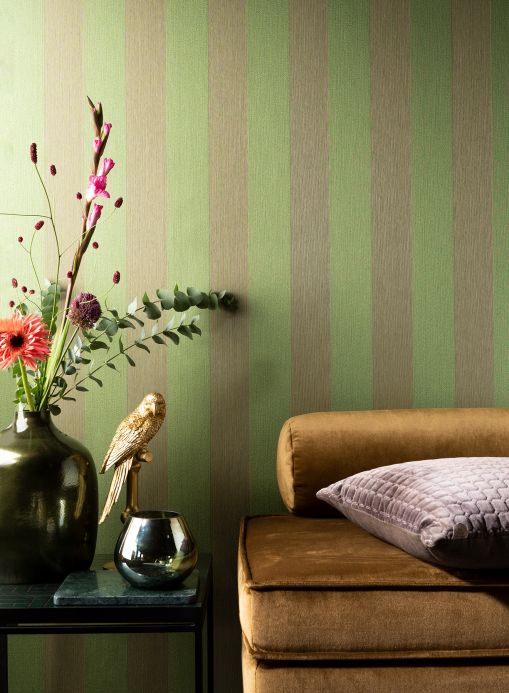 Papel pintado textil Papel pintado Bamana verde guisante Ver habitación