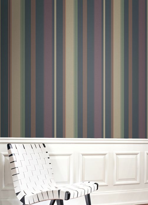 Striped Wallpaper Wallpaper Lilly dark blue Room View