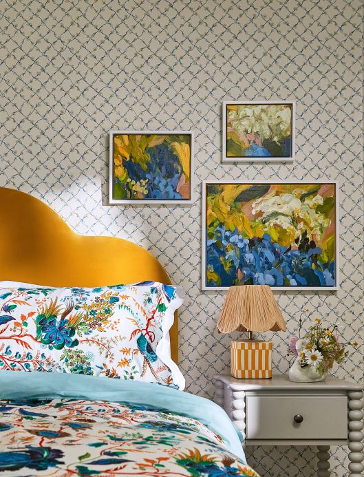 All Wallpaper Braided Daisy brilliant blue Room View