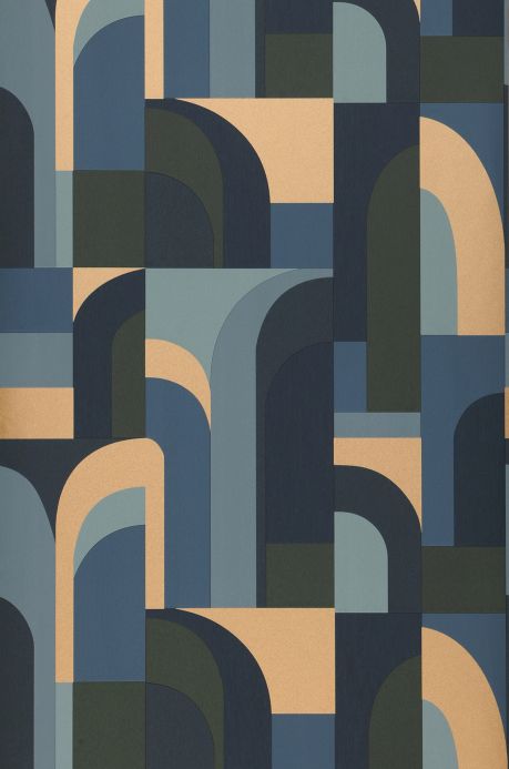Art Deco Wallpaper Wallpaper Seizo blue grey Roll Width