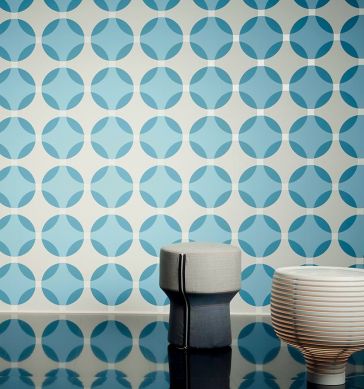 Wallpaper Maude pastel blue Room View