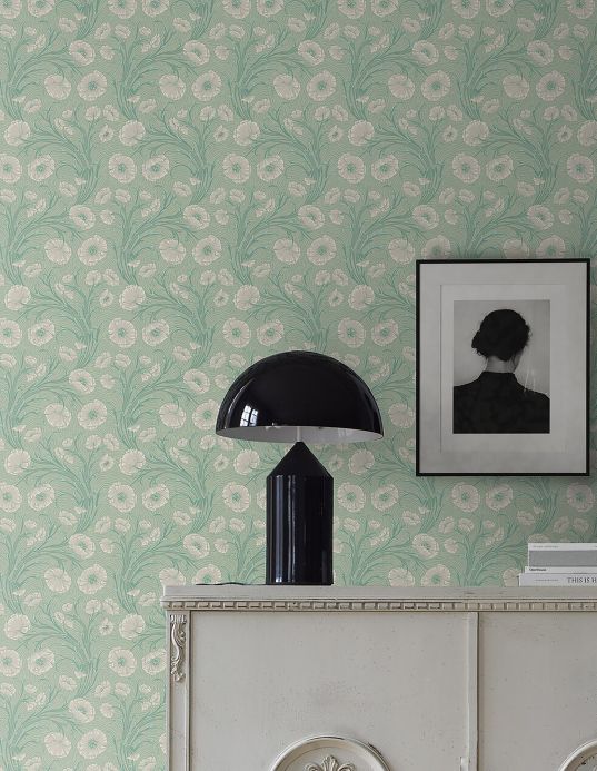 Wallpaper Wallpaper Scalaria mint green Room View