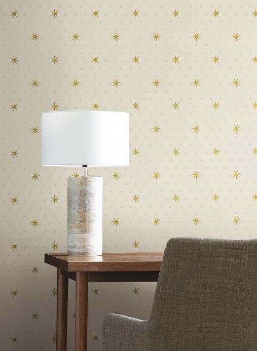 Geometric Wallpaper Wallpaper Mako cream Room View