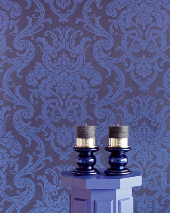 Papel pintado clásico Papel pintado Maradila azul Ver habitación