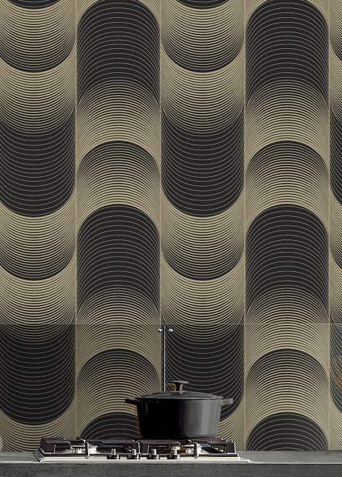 Geometric Wallpaper Wallpaper Katsura black Room View
