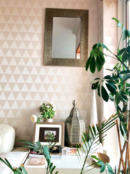 Geometric Wallpaper Wallpaper Eulan cream Room View