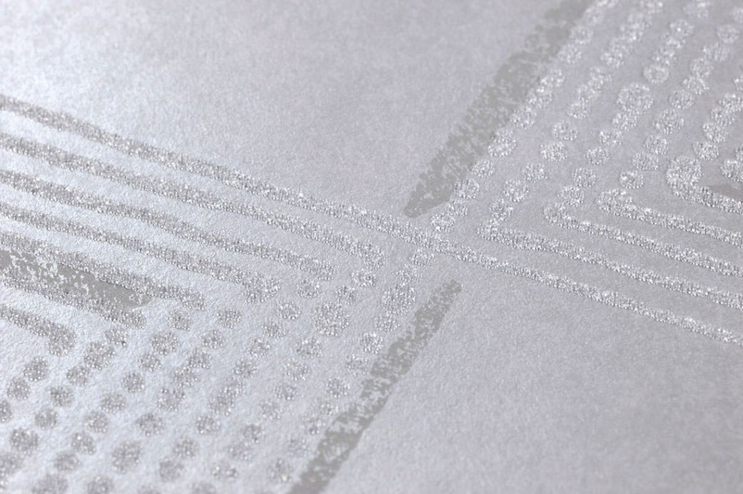 Carta da parati perline di vetro Carta da parati Xander alluminio bianco Visuale dettaglio