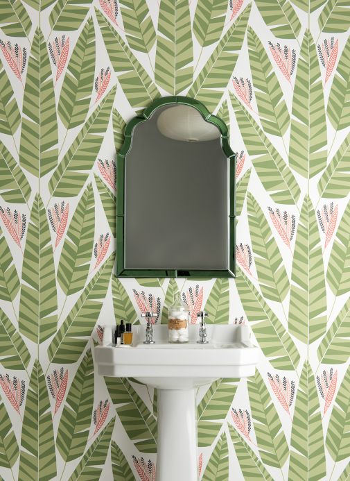Bedroom Wallpaper Wallpaper Jungle reseda-green Room View