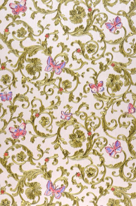Damask Wallpaper Wallpaper Glory olive-yellow shimmer Roll Width