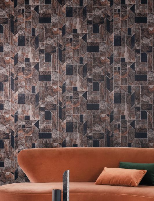 Stone Wallpaper Wallpaper Orvallo brown tones Room View