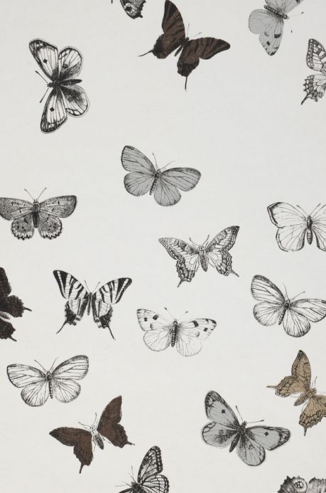 Butterfly Wallpaper Wallpaper Vanesa grey A4 Detail