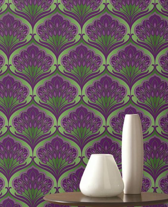 Archiv Wallpaper Perdula dark violet Room View